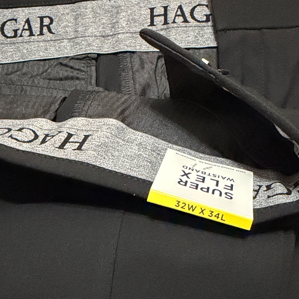 Haggar Dress Super Flex Waistband Pants Black size 32x34 NWT